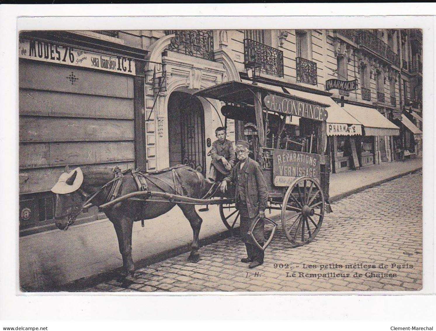 PARIS, Les Petits Métiers J.H, HAUSER : Le Rempailleur De Chaises - état - Straßenhandel Und Kleingewerbe