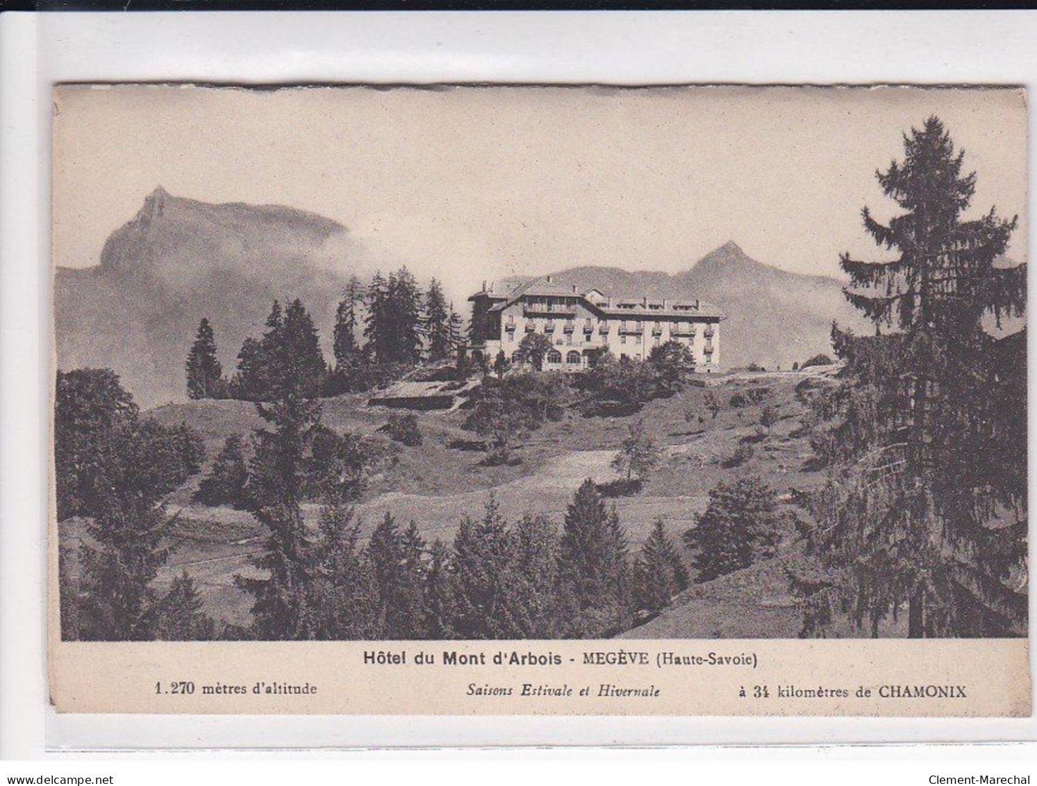 MEGEVE : Hôtel Du Mont D'Arbois, Carte Double - Très Bon état - Megève