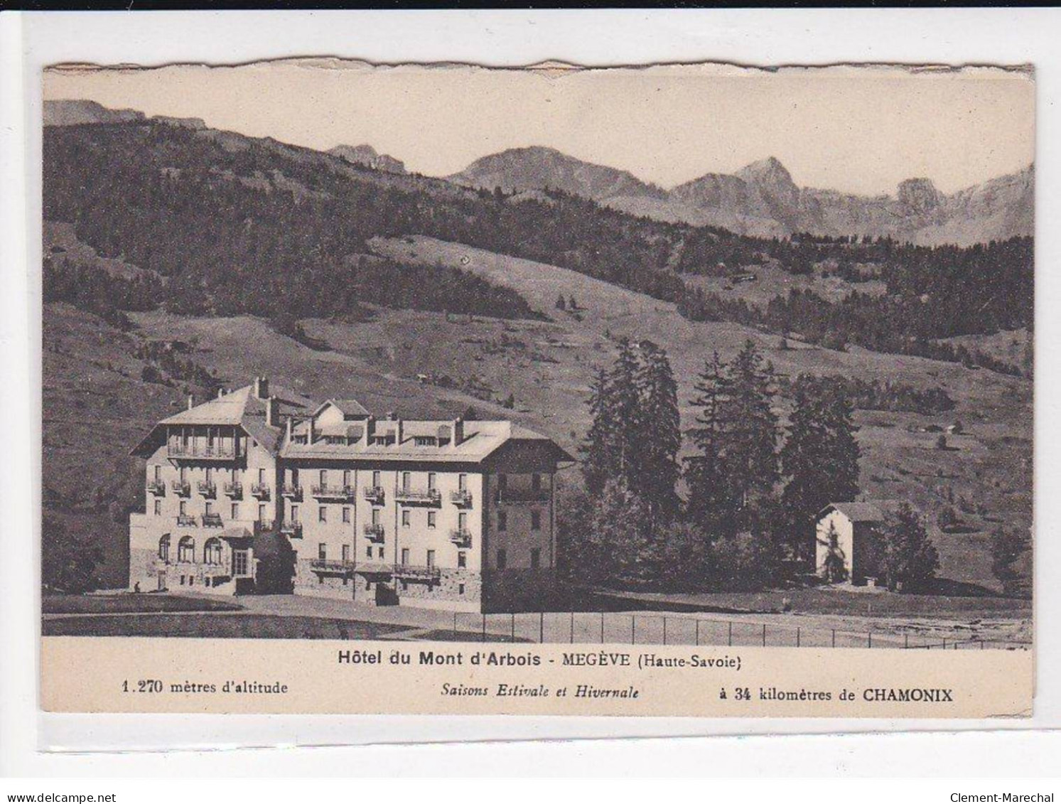 MEGEVE : Hôtel Du Mont D'Arbois, Carte Double - Très Bon état - Megève