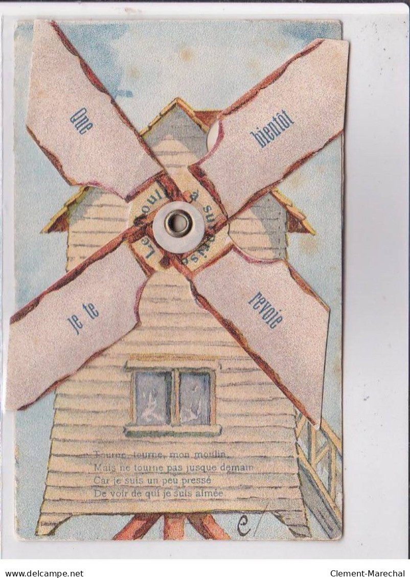 FANTAISIE - SYSTEME : Carte Postale - (moulin - Windmill) -  Bon état - Cartoline Con Meccanismi