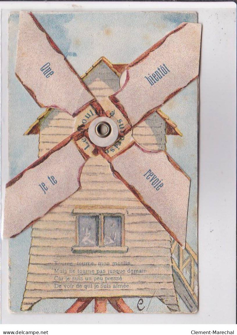 FANTAISIE - SYSTEME : Carte Postale - (moulin - Windmill) -  Bon état - Mechanical