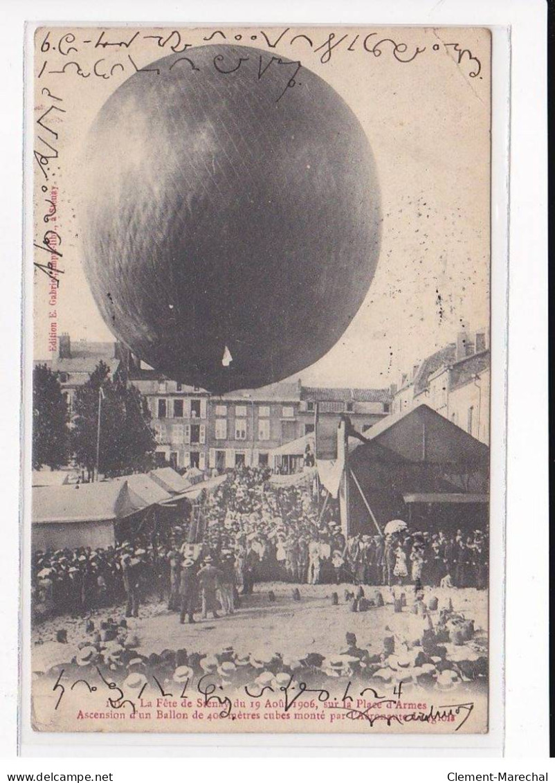 STENAY : La Fête Le 19 Août 1906, Sur La Place D'Armes, Ascension D'un Ballon - état - Stenay