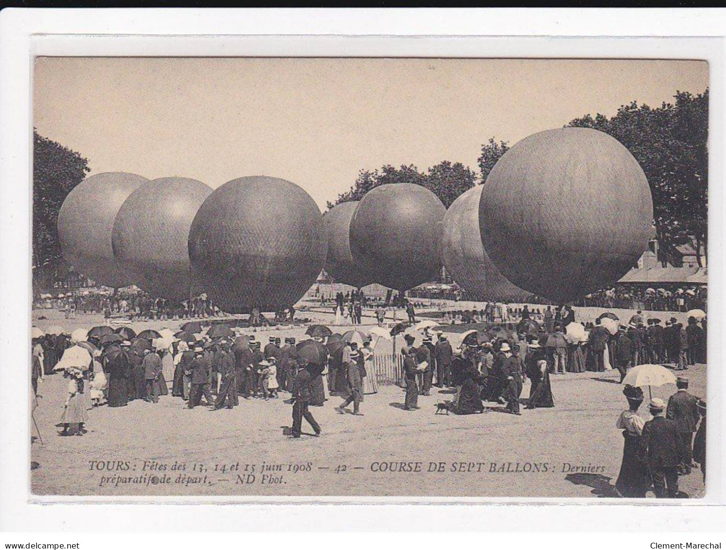 TOURS : Grandes Fêtes D'été, Juin 1908, Course De Sept Ballons, Derniers Préparatifs De Départ - état - Tours