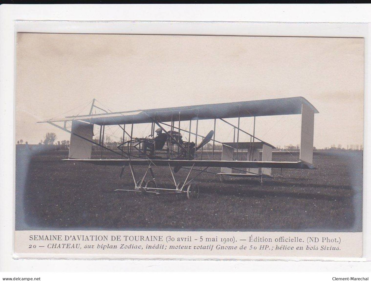 Semaine D'aviation De Touraine, CHATEAU, Au Biplan Zodiac - Très Bon état - Altri & Non Classificati