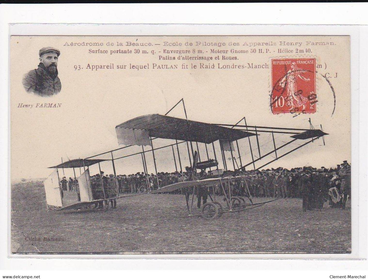 Aérodrome De La Beauce, Ecole De Pilotage Des Appareils Henry Farman - Très Bon état - Sonstige & Ohne Zuordnung