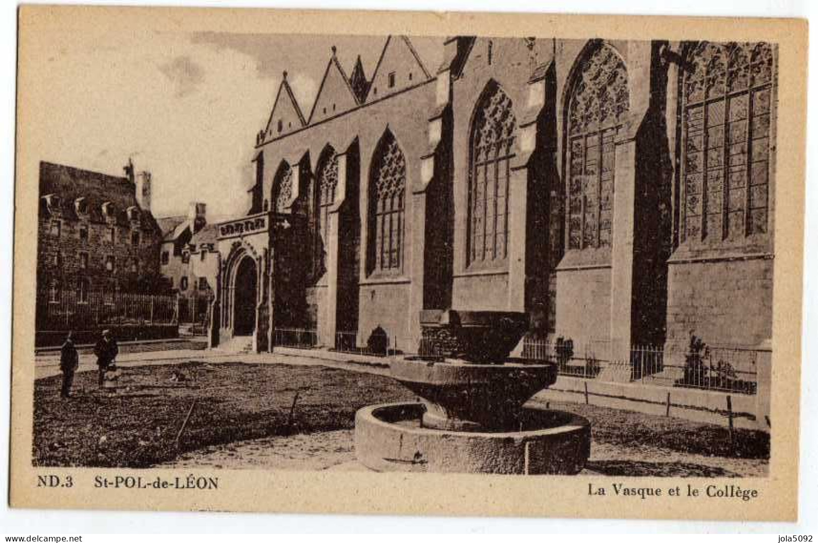29 / SAINT-POL-DE-LEON - La Vasque Et Le Collège - Saint-Pol-de-Léon
