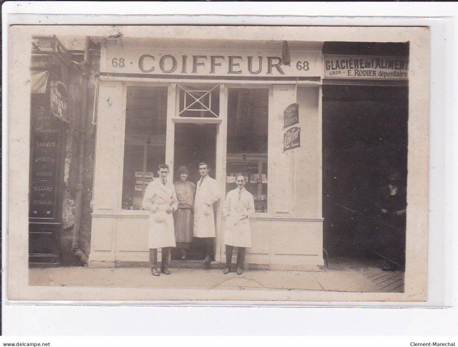 Carte Photo De Commerce : Coiffeur à Paris ? ( Glacière De L'Alimentation RODIER) - Très Bon état - Geschäfte