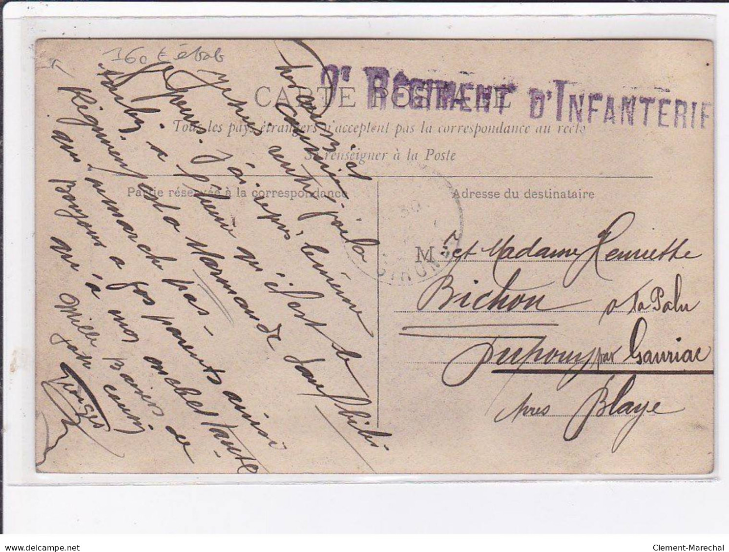 Carte Photo De Commerce : Coiffeur - (cachet Du 9ème Régiment D'infanterie Au Dos) -  état - Shops