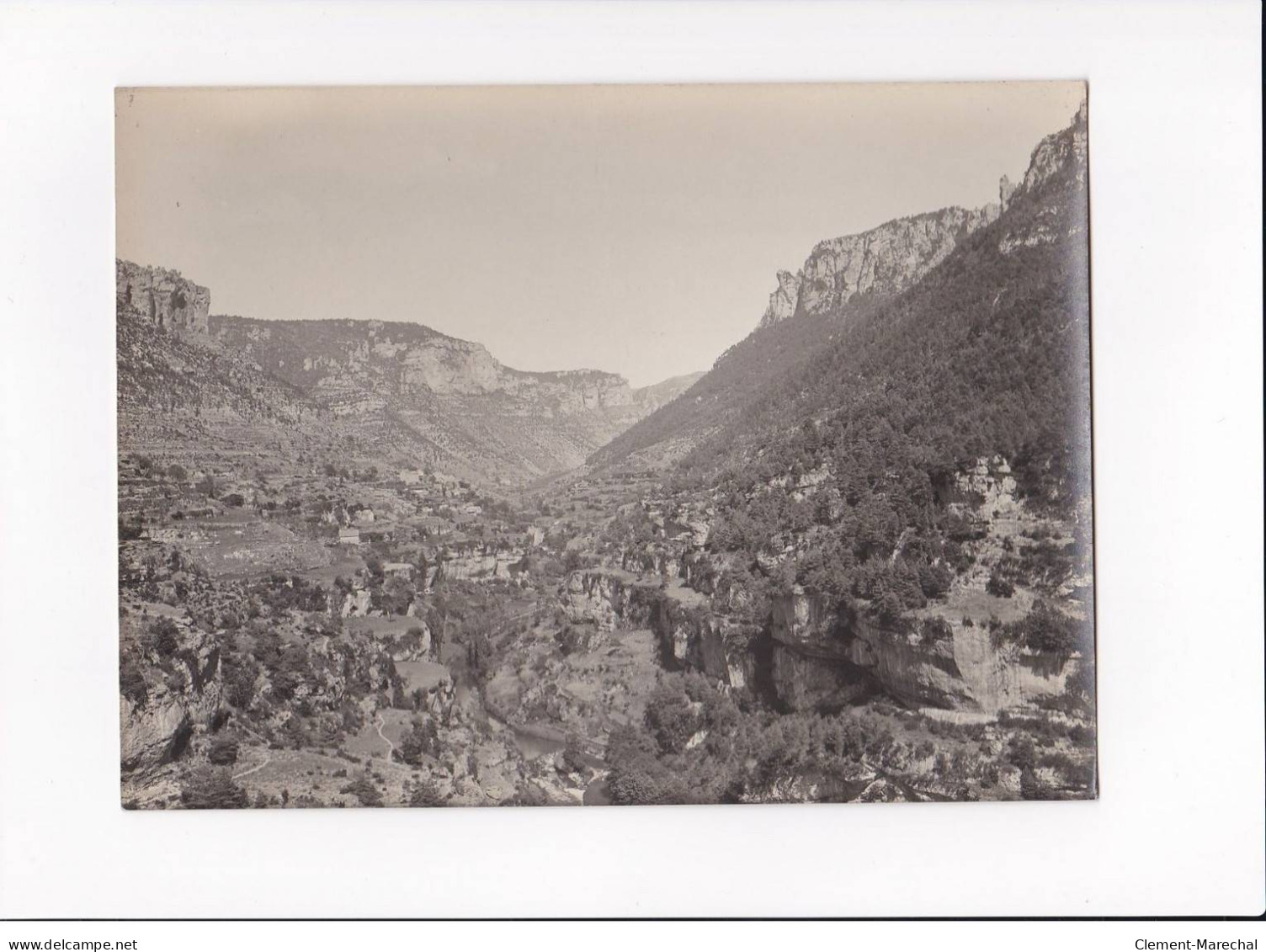 AVEYRON, Environs De Peyreleau, La Vallée, Photo Auclair-Melot, Environ 23x17cm Années 1920-30 - Très Bon état - Orte