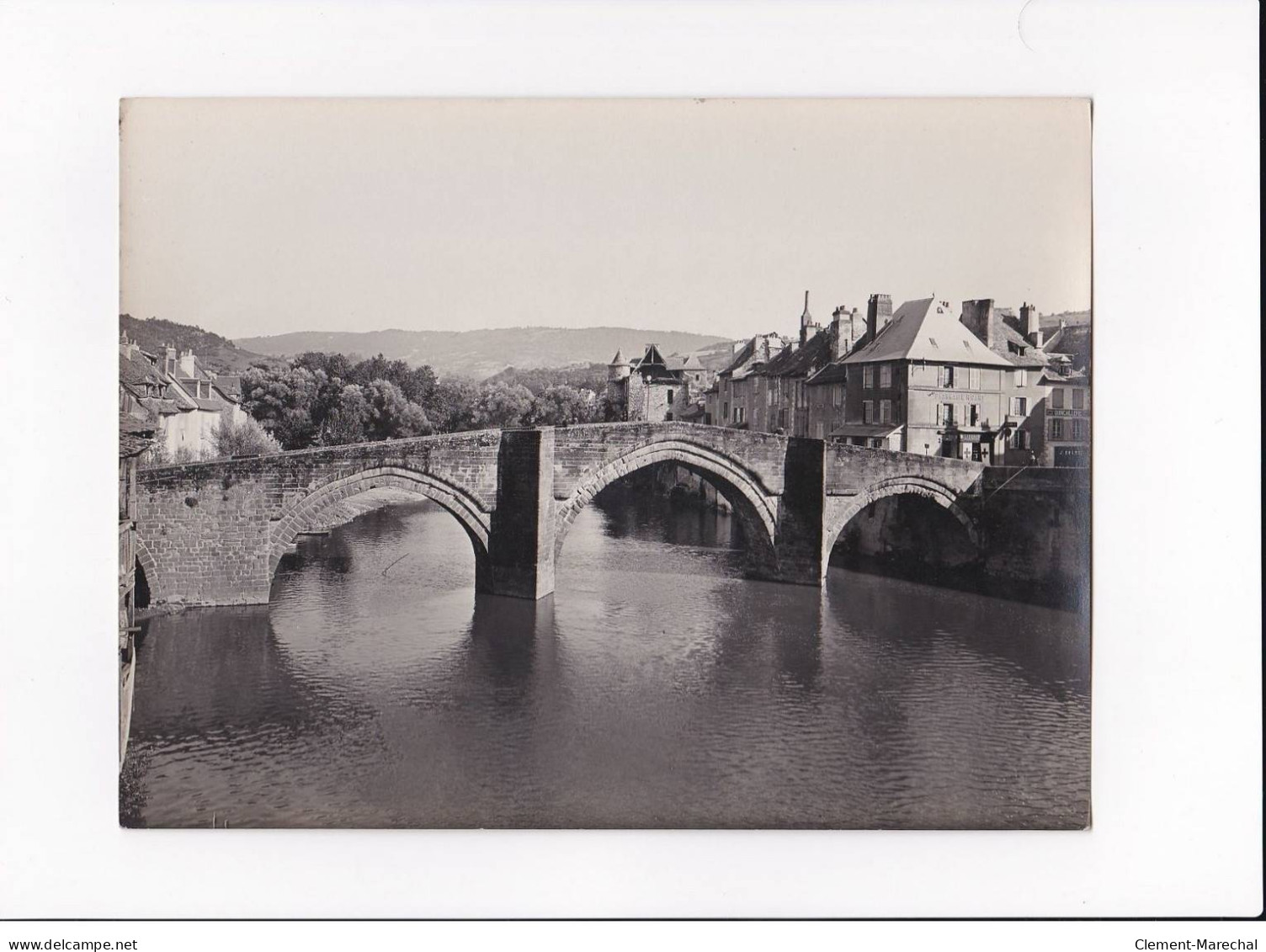 AVEYRON, Espalion, Le Vieux Pont Sur Le Lot, Photo Auclair-Melot, Environ 23x17cm Années 1920-30 - Très Bon état - Luoghi