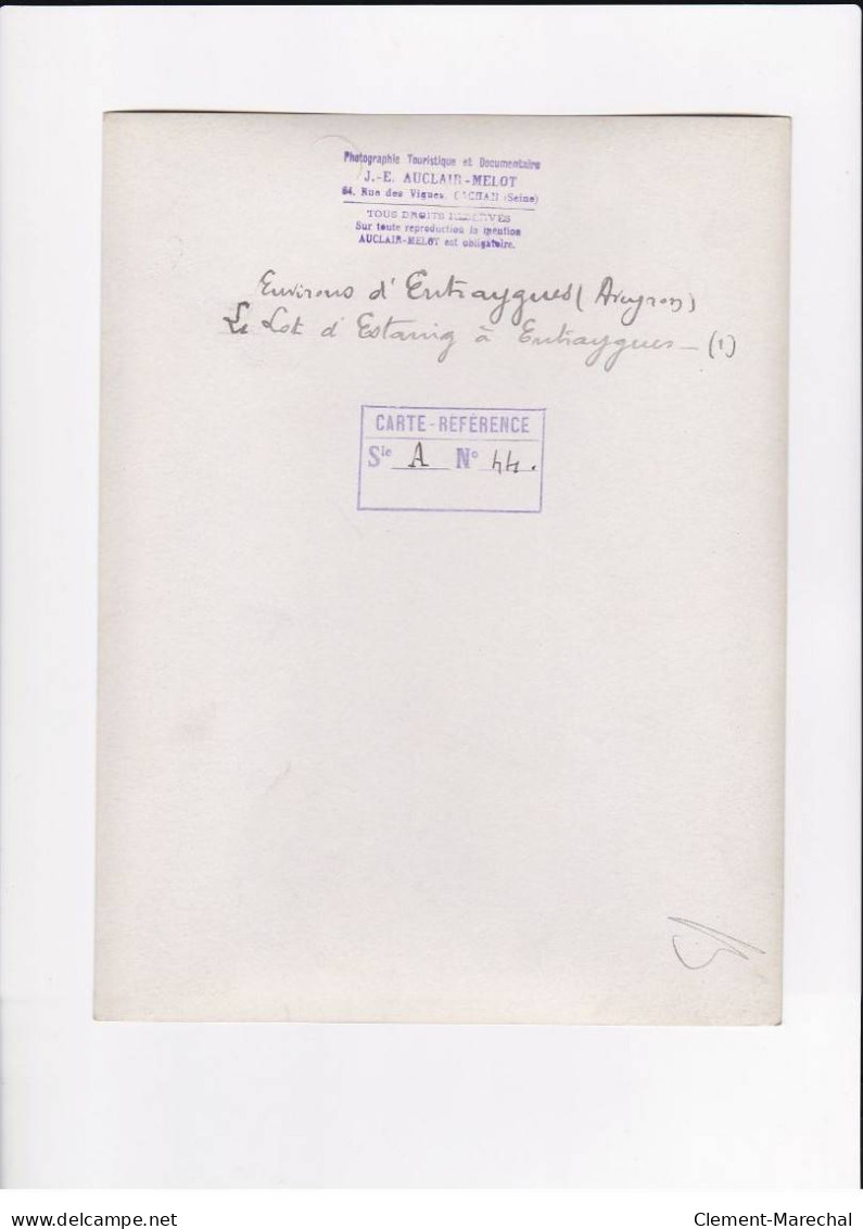 AVEYRON, Le Lot, D'Estaing à Entraygues, Photo Auclair-Melot, Environ 23x17cm Années 1920-30 - Très Bon état - Orte