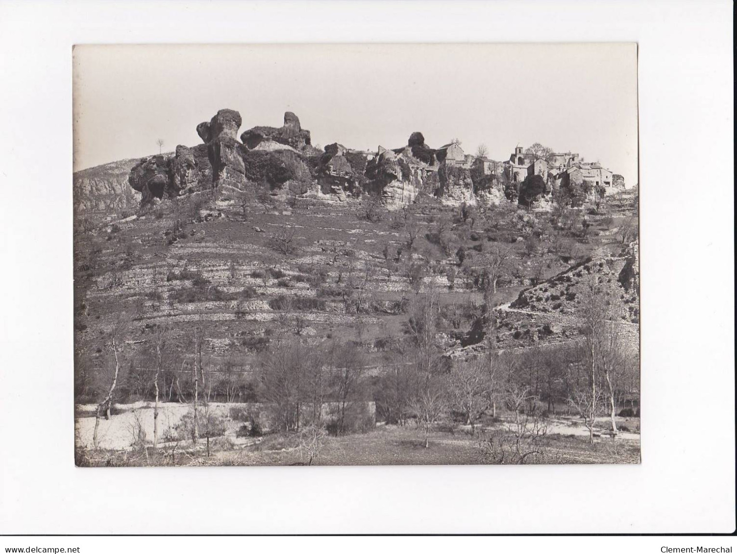 AVEYRON, Cantobre, Le Village Et La Dourbie, Photo Auclair-Melot, Environ 23x17cm Années 1920-30 - Très Bon état - Orte