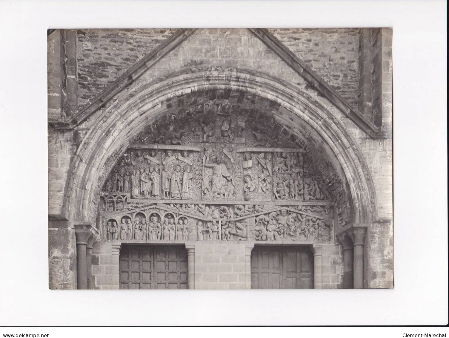 AVEYRON, Conques, Portail De L'église Ste-Foy, Photo Auclair-Melot, Environ 23x17cm Années 1920-30 - Très Bon état - Orte