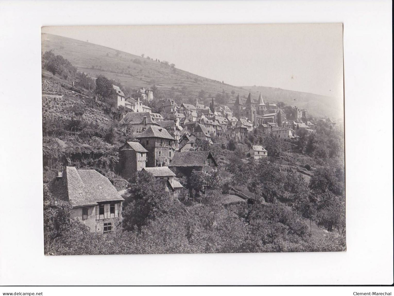 AVEYRON, Conques, Vue Générale, Photo Auclair-Melot, Environ 23x17cm Années 1920-30 - Très Bon état - Places