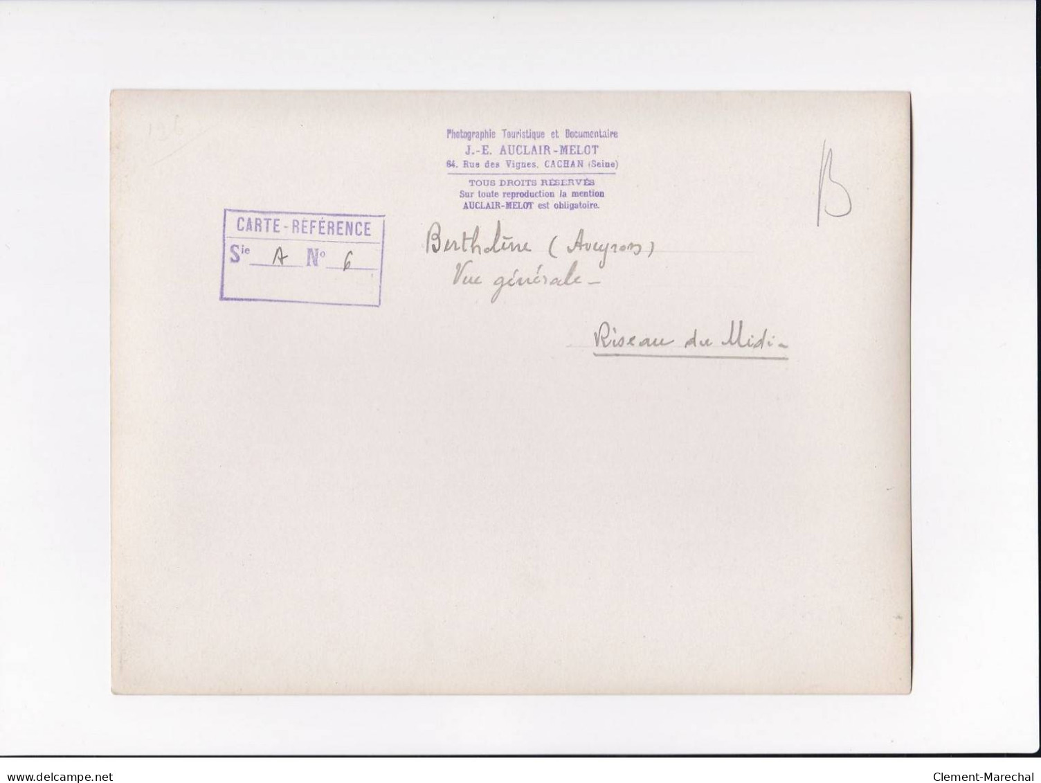 AVEYRON, Bertholène, Vue Générale, Photo Auclair-Melot, Environ 23x17cm Années 1920-30 - Très Bon état - Lugares