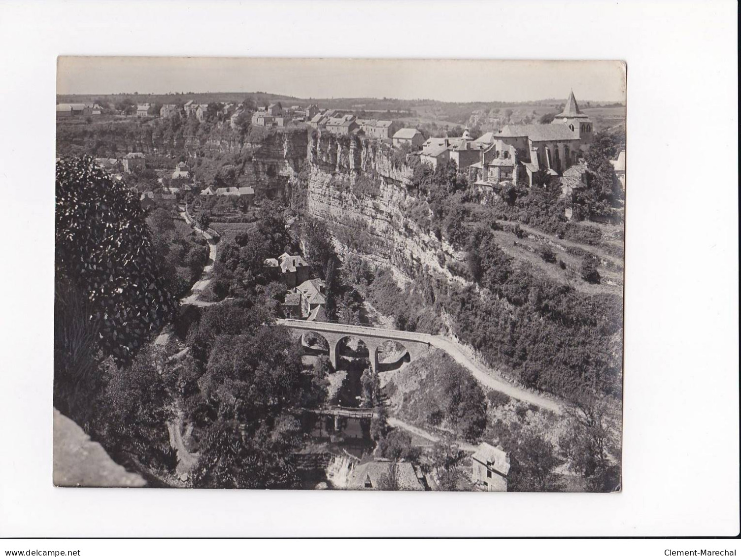 AVEYRON, Bozouls, Le Canyon Et Le Dourdou, Photo Auclair-Melot, Environ 23x17cm Années 1920-30 - Très Bon état - Luoghi