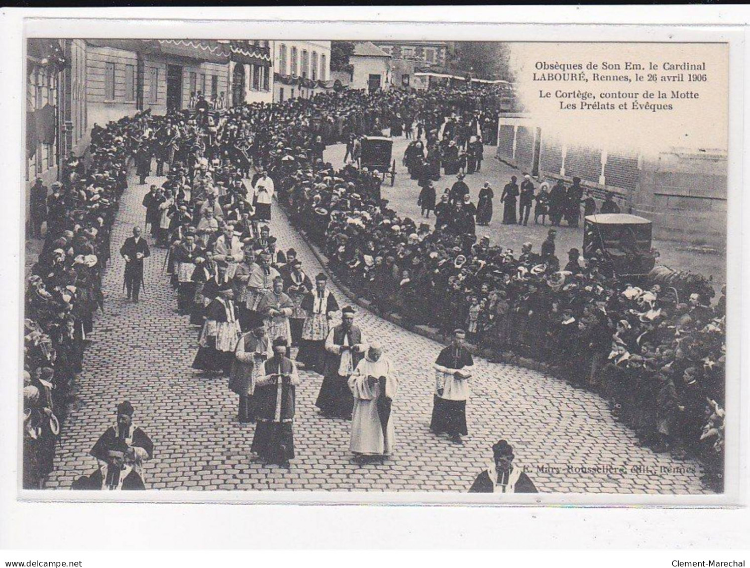 RENNES : Obsèques de Son éminence, le cardinal Labouré, 26 Avril 1906, Lot de 10 cartes postales - très bon état