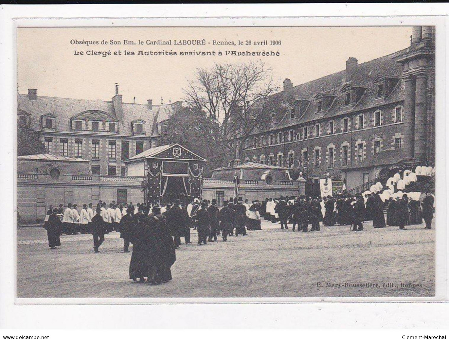 RENNES : Obsèques de Son éminence, le cardinal Labouré, 26 Avril 1906, Lot de 10 cartes postales - très bon état