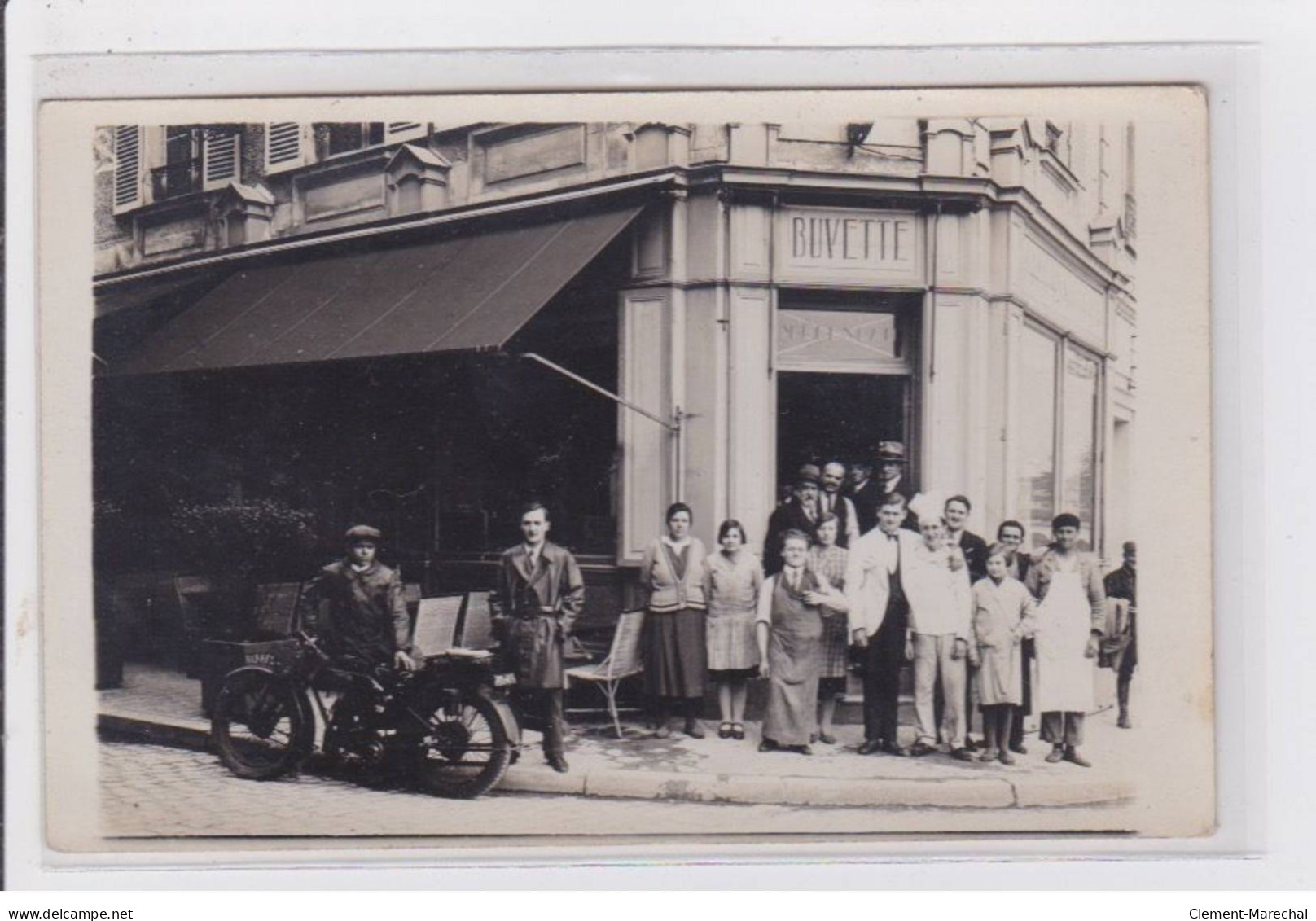 MOTO : Carte Photo De La Buvette Gleneau (à MEAUX ?) - Très Bon état - Motos