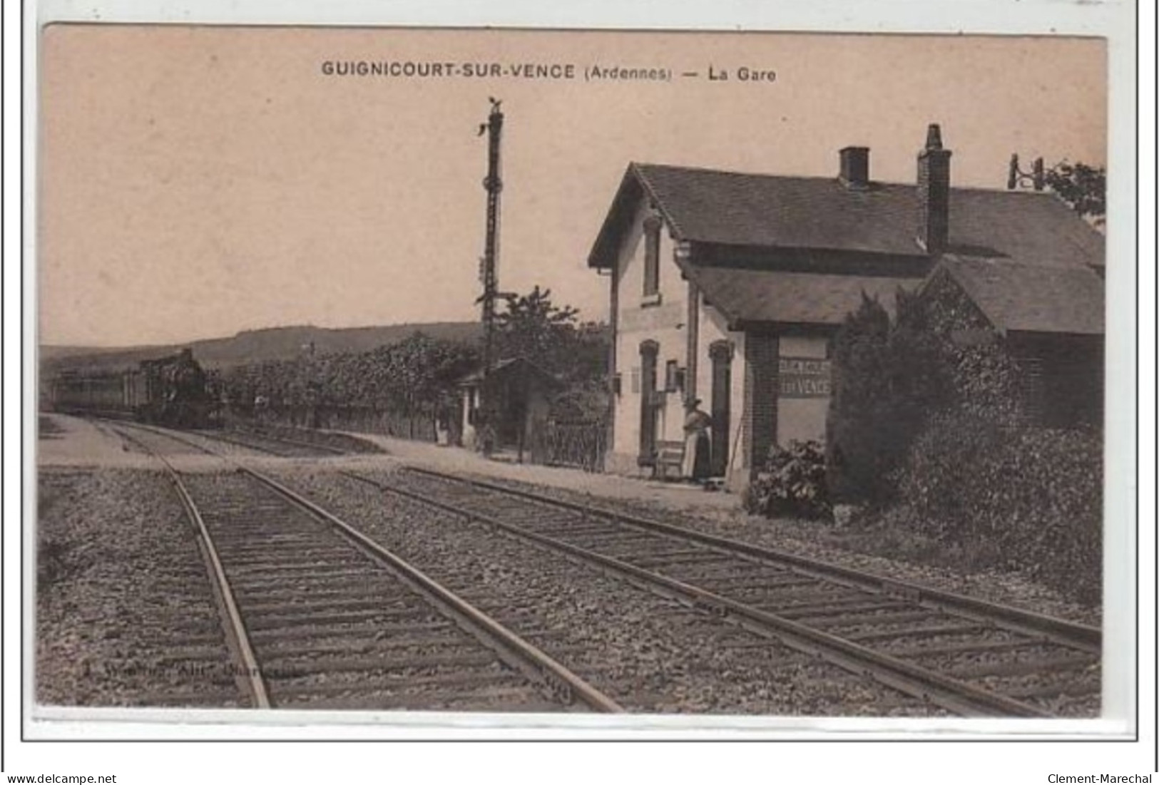 GUIGNICOURT SUR VENCE : La Gare - TRAIN - Très Bon état - Sonstige & Ohne Zuordnung