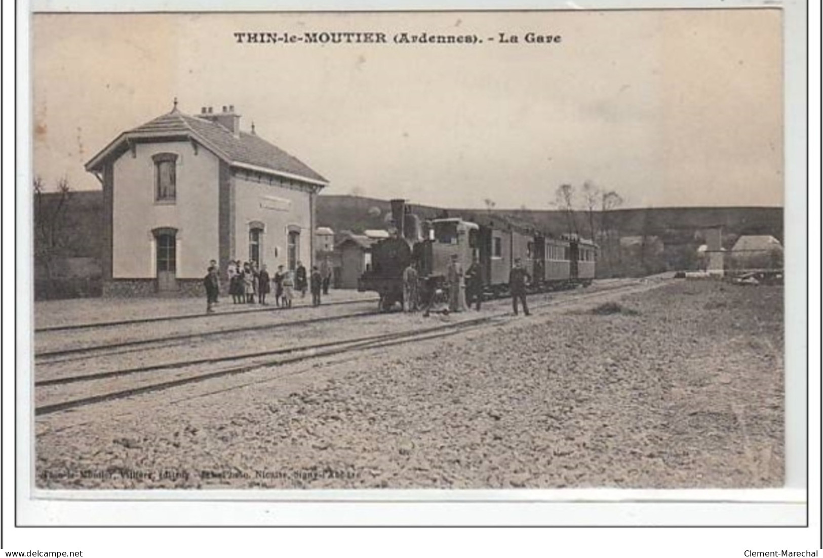 THIN LE MOUTIER: La Gare - TRAIN - Très Bon état - Autres & Non Classés