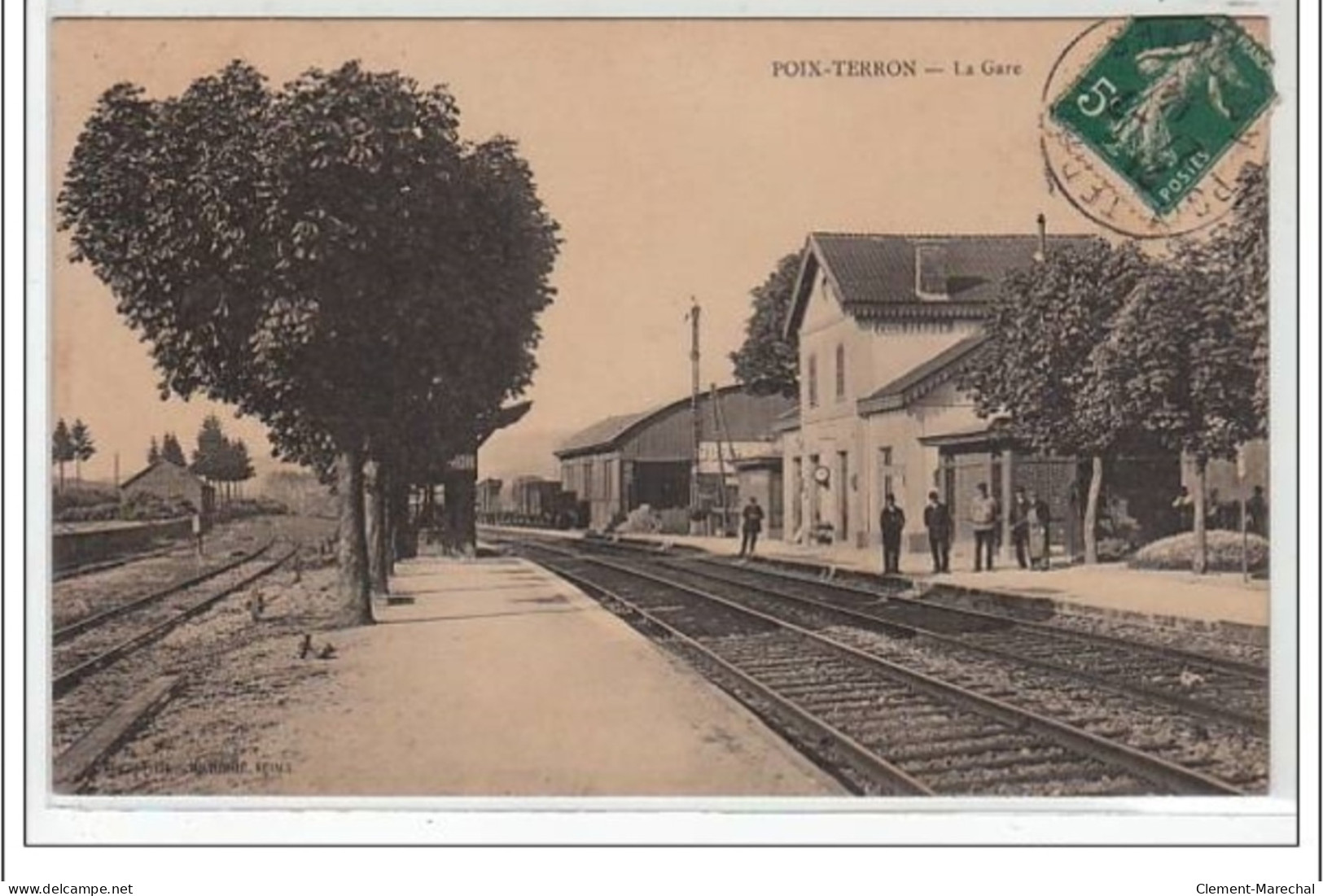 POIX-TERRON : La Gare - TRAIN - Très Bon état - Otros & Sin Clasificación