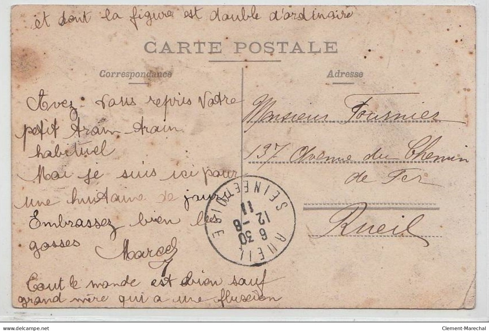 CHALIFERT : Carte Photo Du Bureau De L'omnibus (attelage) Maison DUTHEIL - Très Bon état - Other & Unclassified