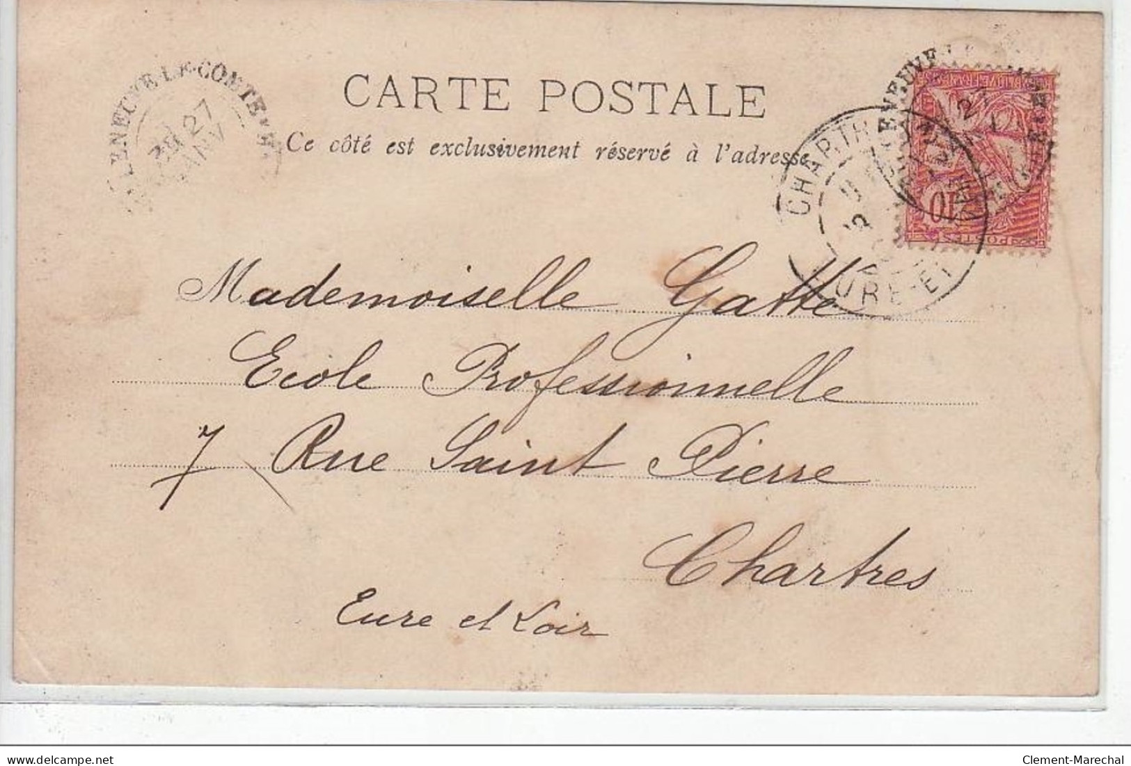 VILLENEUVE LE COMTE : Carte Photo D'une Scène De Labours En 1903 - Très Bon état - Other & Unclassified
