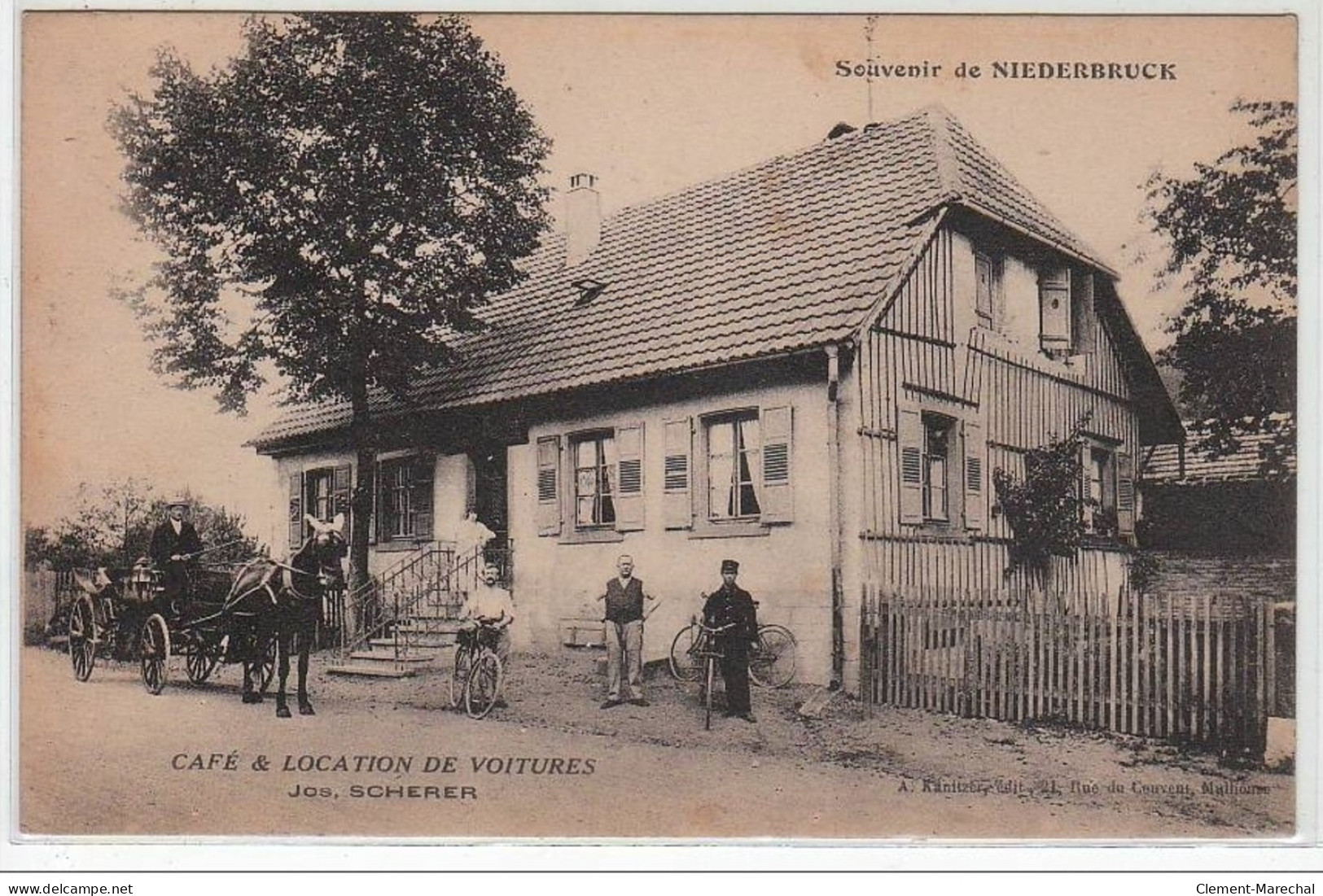 NIEDERBRUCK : Café Et Location De Voitures SCHERER - Très Bon état - Autres & Non Classés