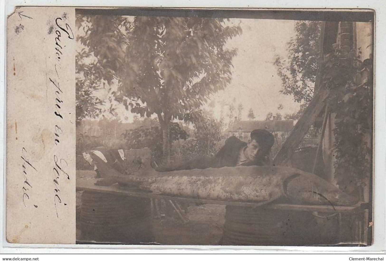 Carte Photo D'un Poisson Pris Dans La Loire En 1904 - Bon état (un Coin Manquant) - Other & Unclassified