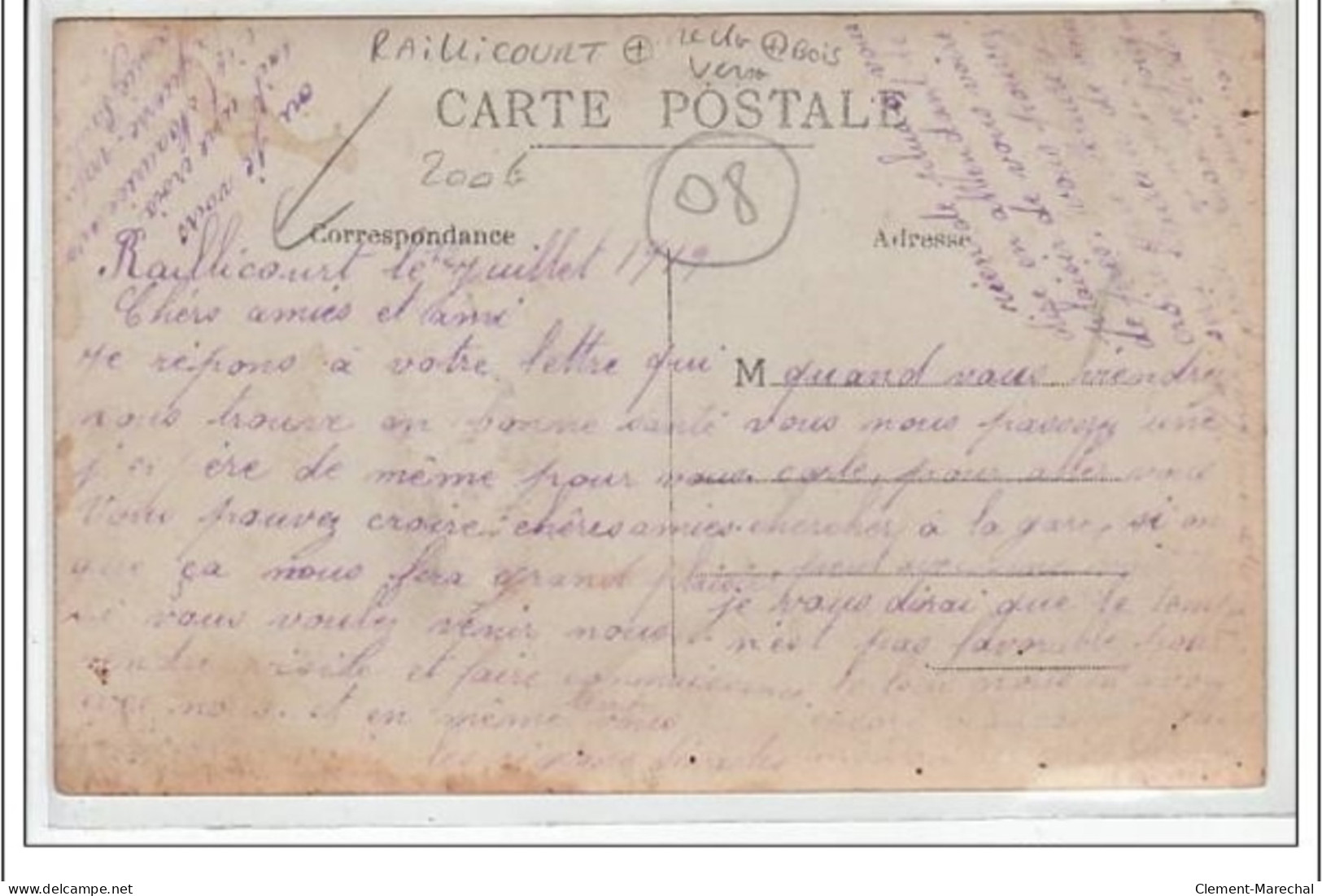 RAILLICOURT - CARTE PHOTO - BOIS - Très Bon état - Other & Unclassified