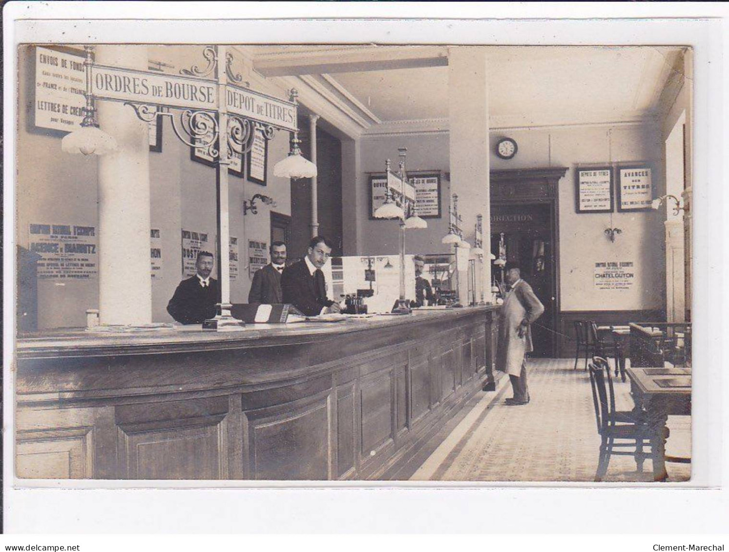 BIARRITZ : Carte Photo De L'intérieur Du Comptoir D'escompte (banque) - Très Bon état - Biarritz