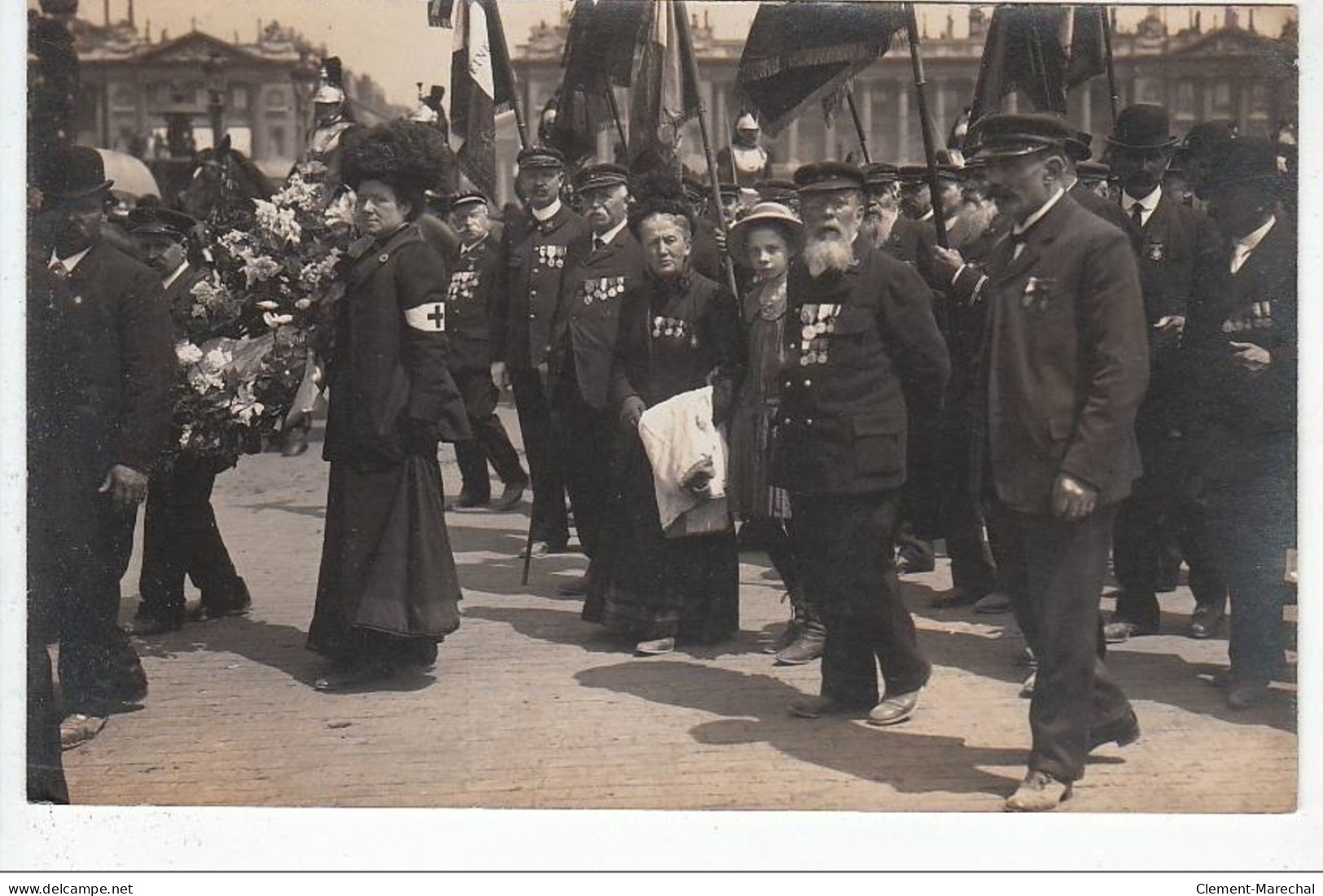 Carte Photo Du Président Des Sauveteurs De L'Oise CHOVET Lors D'un Défilé Vers 1910 + Une Cpa - Très Bon état - Andere & Zonder Classificatie