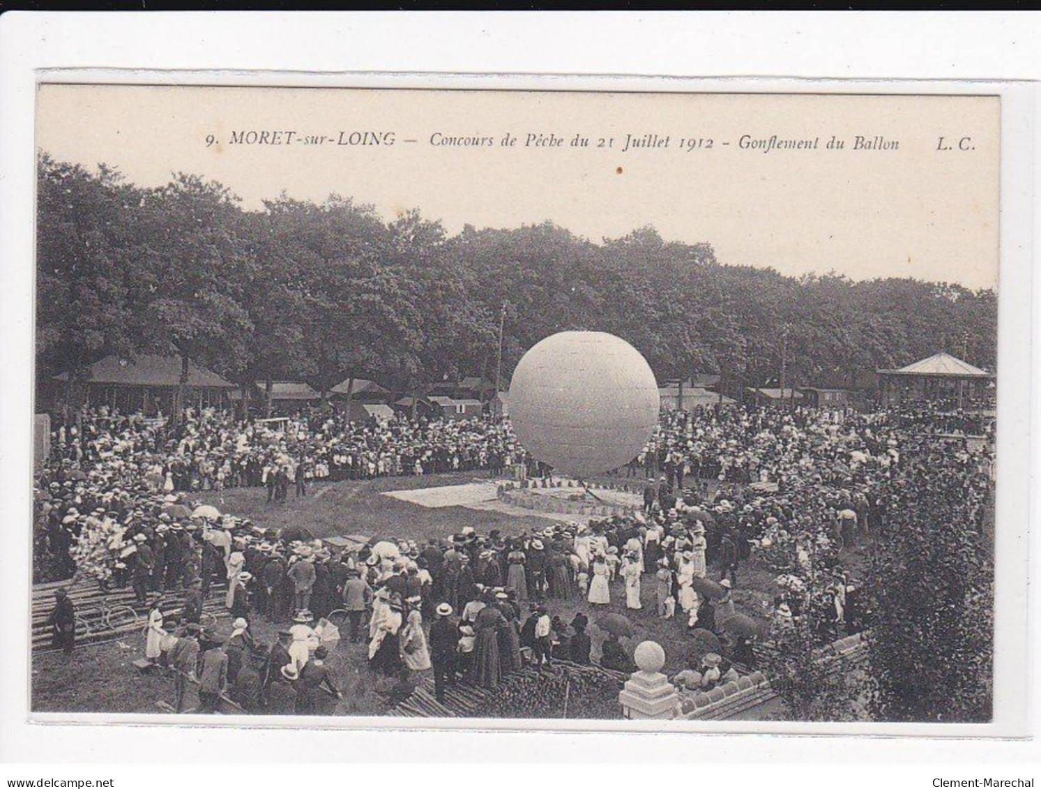 MORET-sur-LOING : Concours De Pêche Du 21 Juillet 1912, Gonflement Du Ballon -  état - Moret Sur Loing