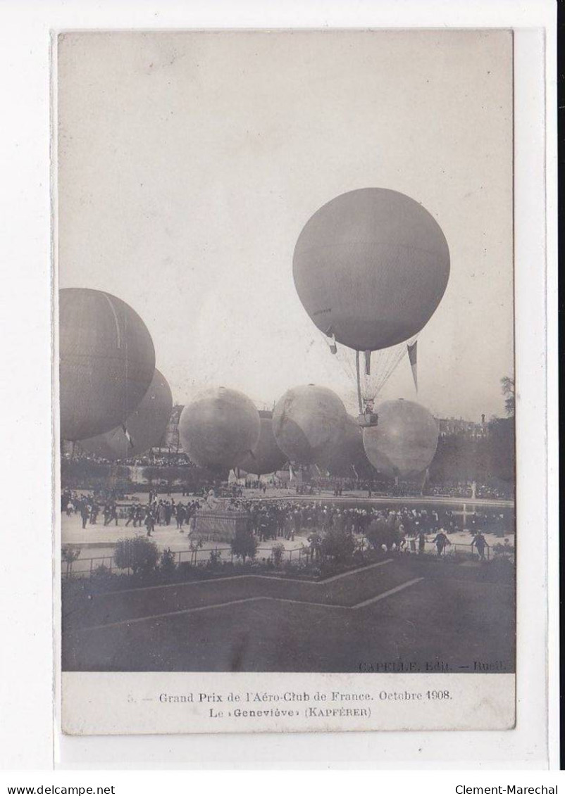 PARIS 1er Arrondissement : Grand Prix De L'Aéro-club De France, Octobre 1908, Le "Geneviève", Kapférer, Tuileries - état - District 01