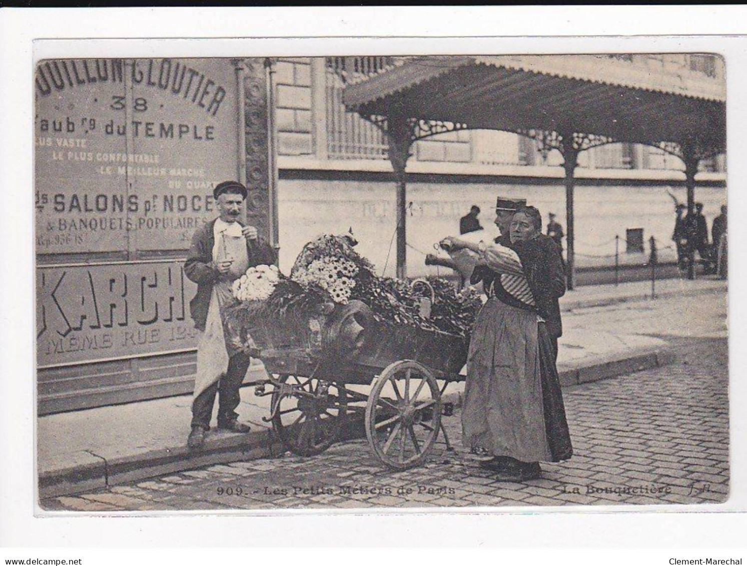 PARIS, Les Petits Métiers J.H, HAUSER : La Bouquetière - état - Straßenhandel Und Kleingewerbe