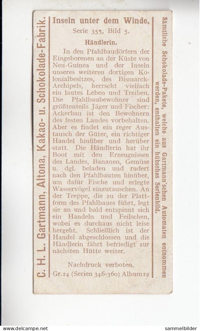 Gartmann  Inseln Unter Dem Winde Händlerin   Melanesier  Neu - Guinea    Serie 353 #5 Von 1912 - Other & Unclassified