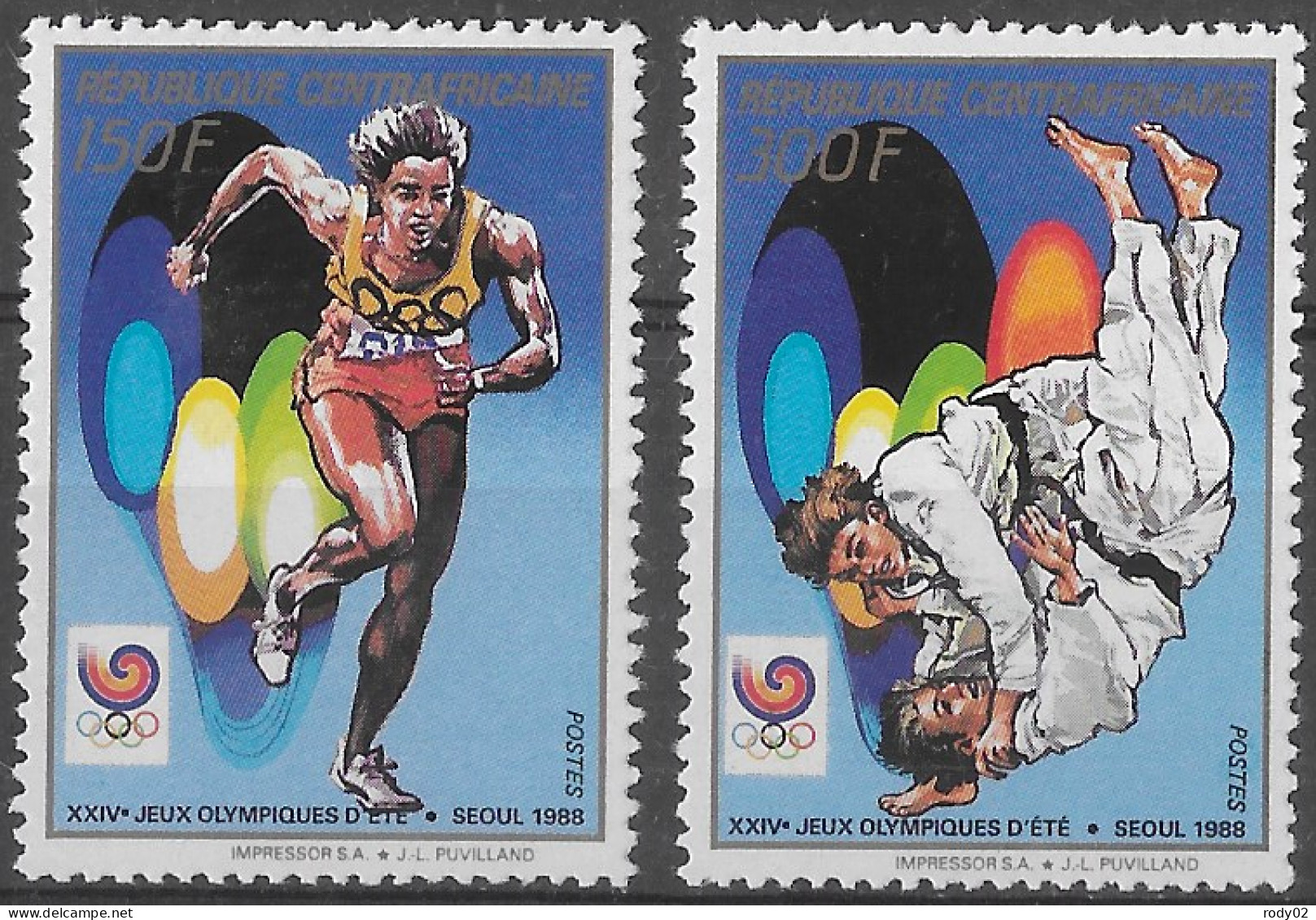 CENTRAFRIQUE - JEUX OLYMPIQUES DE SEOUL EN 1988 - N° 797 ET 798 - NEUF** MNH - Summer 1988: Seoul