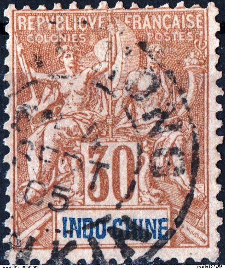 INDOCINA FRANCESE, INDOCHINA, TIPO “GROUPE”, 1892, USATI Yt:FR-IC 11, Scott:FR-IC 15 - Gebruikt