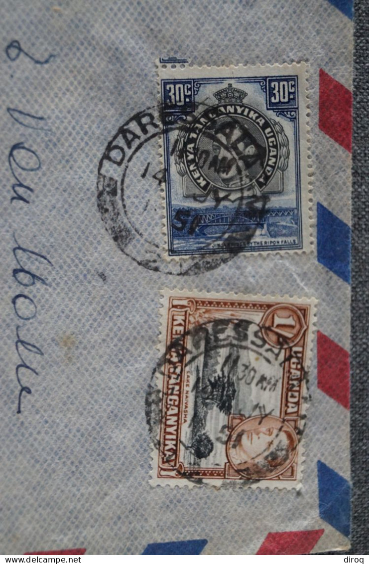 Très Bel Envoi Kenya - Belgique,Uganda,Tanganyka,oblitération Daressala 1951,+ Courrier, Pour Collection - Tanganyika (...-1932)