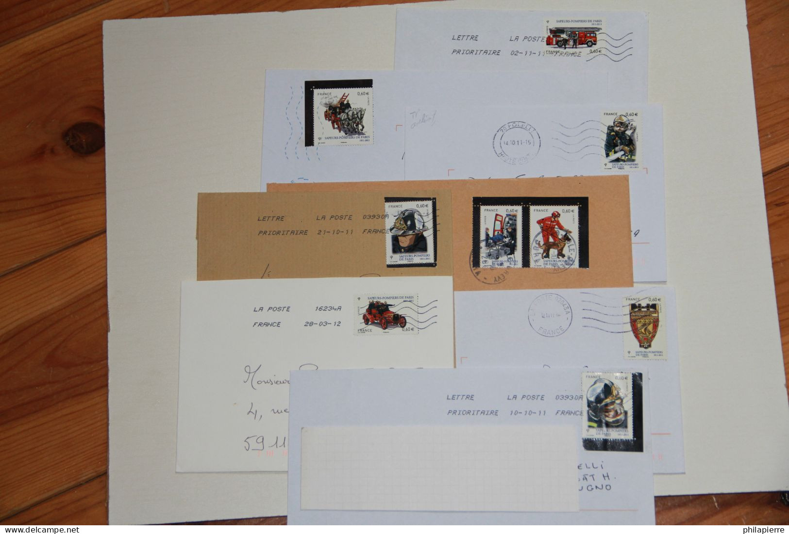 Lettres France, Timbres Oblitérés N°4582, N°601/n°602 (timbres Adhésifs Feuille), N°4584, N°4585, N°4586, N°4589, N°4591 - 1961-....