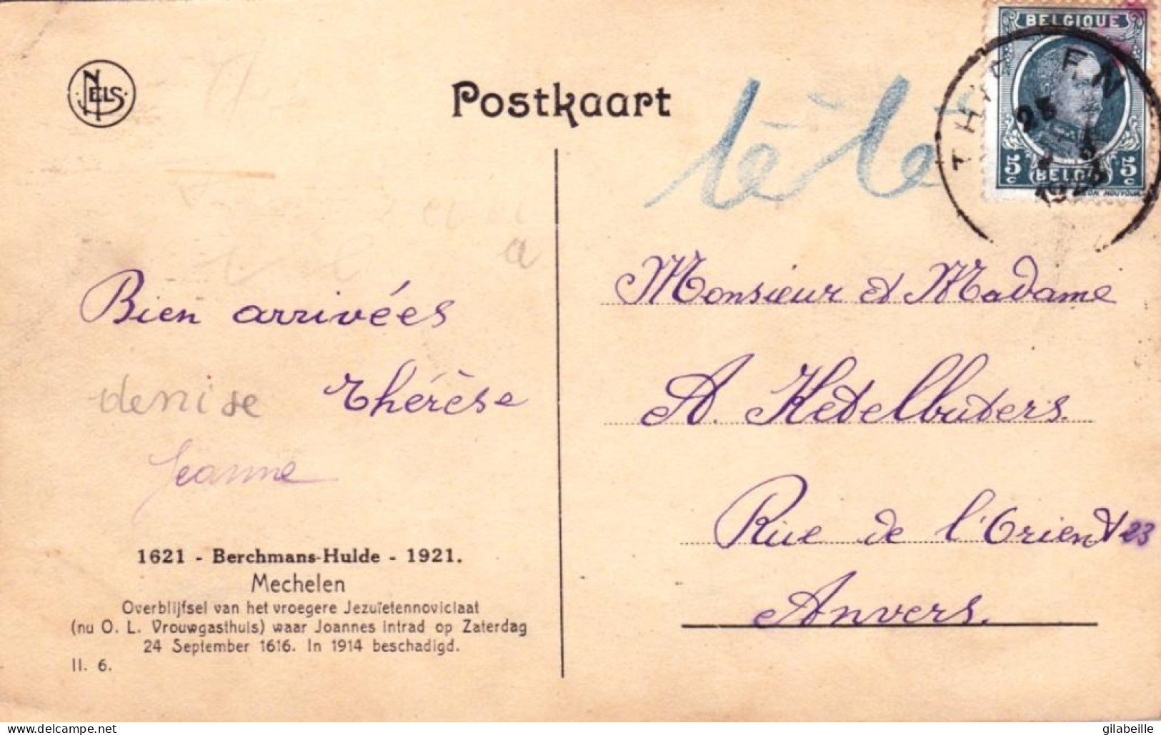 MALINES - MECHELEN -  Berchmans-Hulde 1921 - Overblijfsel Van Het Vroegere Jezuïetennoviciaat - Malines