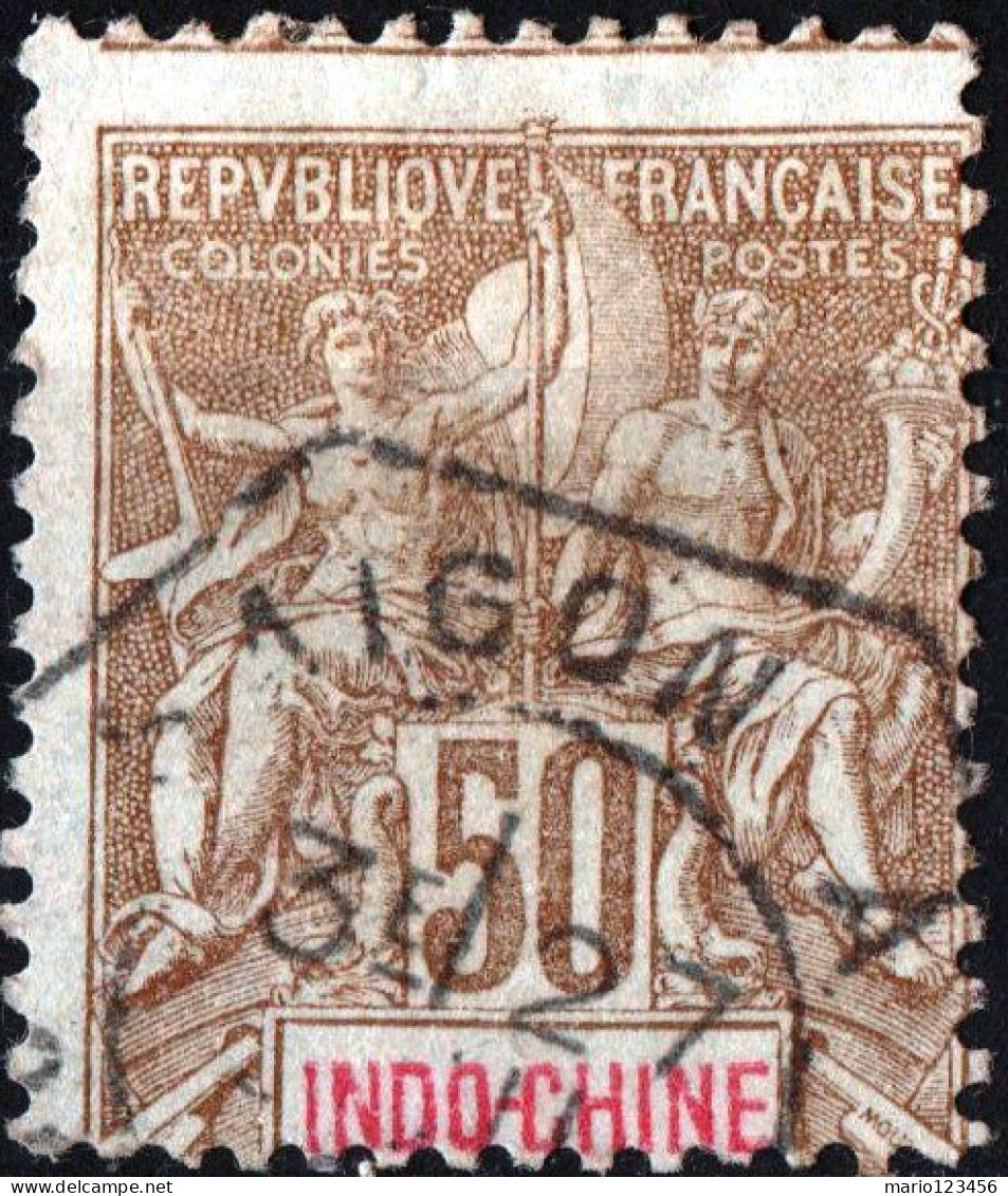 INDOCINA FRANCESE, INDOCHINA, TIPO “GROUPE”, 1900, USATI Yt:FR-IC 21, Scott:FR-IC 18 - Gebruikt