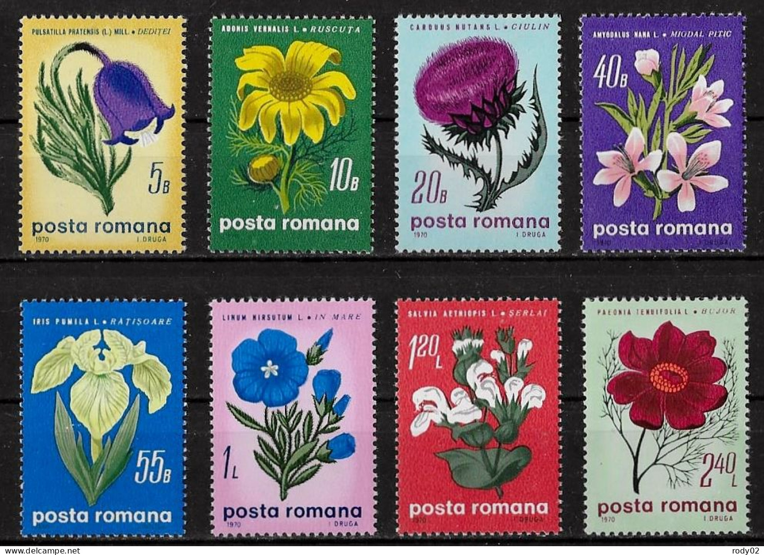 ROUMANIE - FLEURS - N° 2517 A 2524 - NEUF** MNH - Andere & Zonder Classificatie