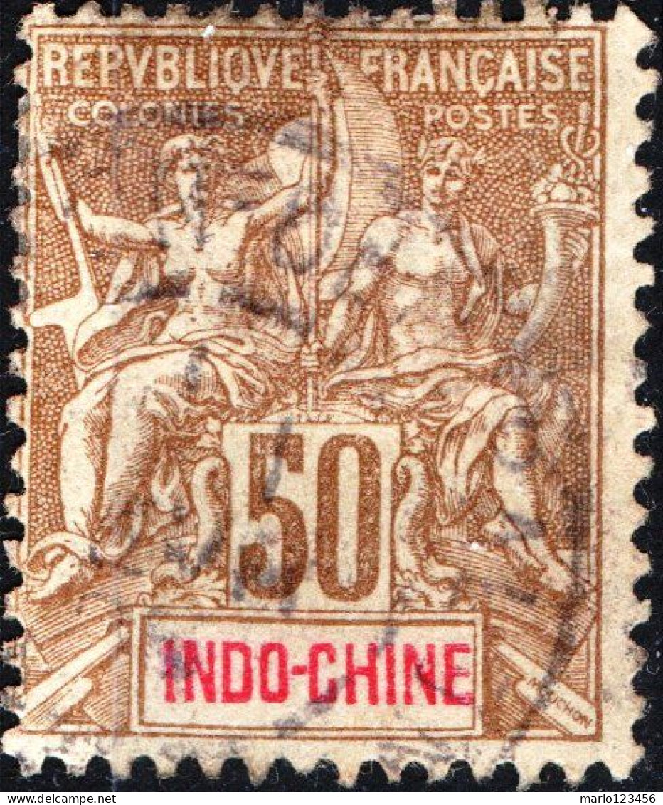 INDOCINA FRANCESE, INDOCHINA, TIPO “GROUPE”, 1900, USATI Yt:FR-IC 21, Scott:FR-IC 18 - Gebruikt