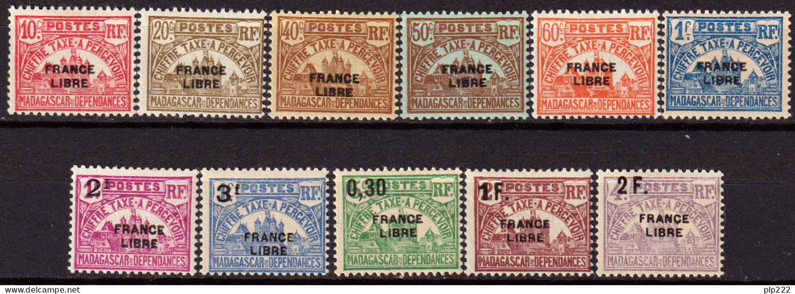 Madagascar 1942 Segnatasse Y.T.20/30 */MH VF/F - Timbres-taxe