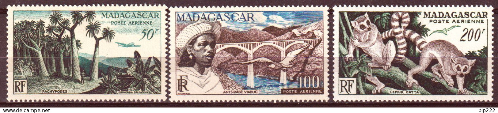 Madagascar 1954 Y.T.A75/7 */MH VF/F - Airmail