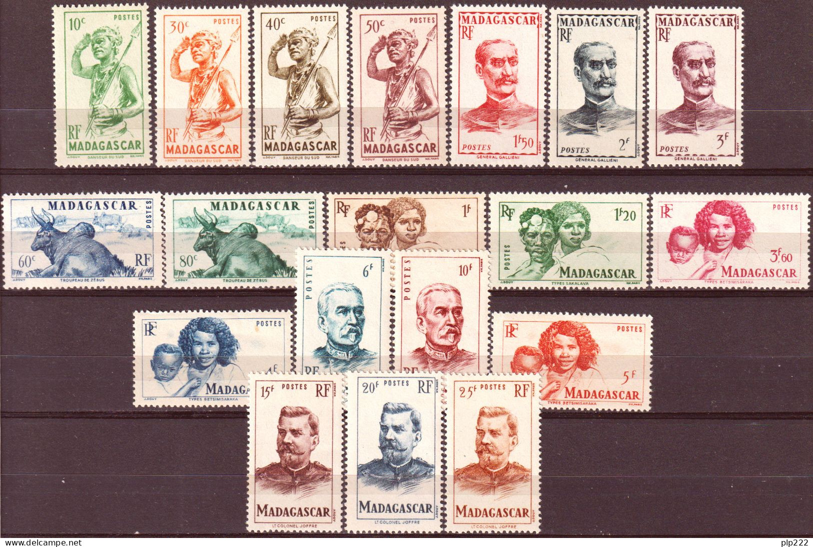 Madagascar 1946 Y.T.300/18 **/MNH VF/F - Unused Stamps