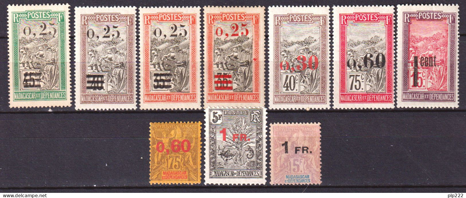 Madagascar 1921 Y.T.122/30 */MH VF/F - Nuevos