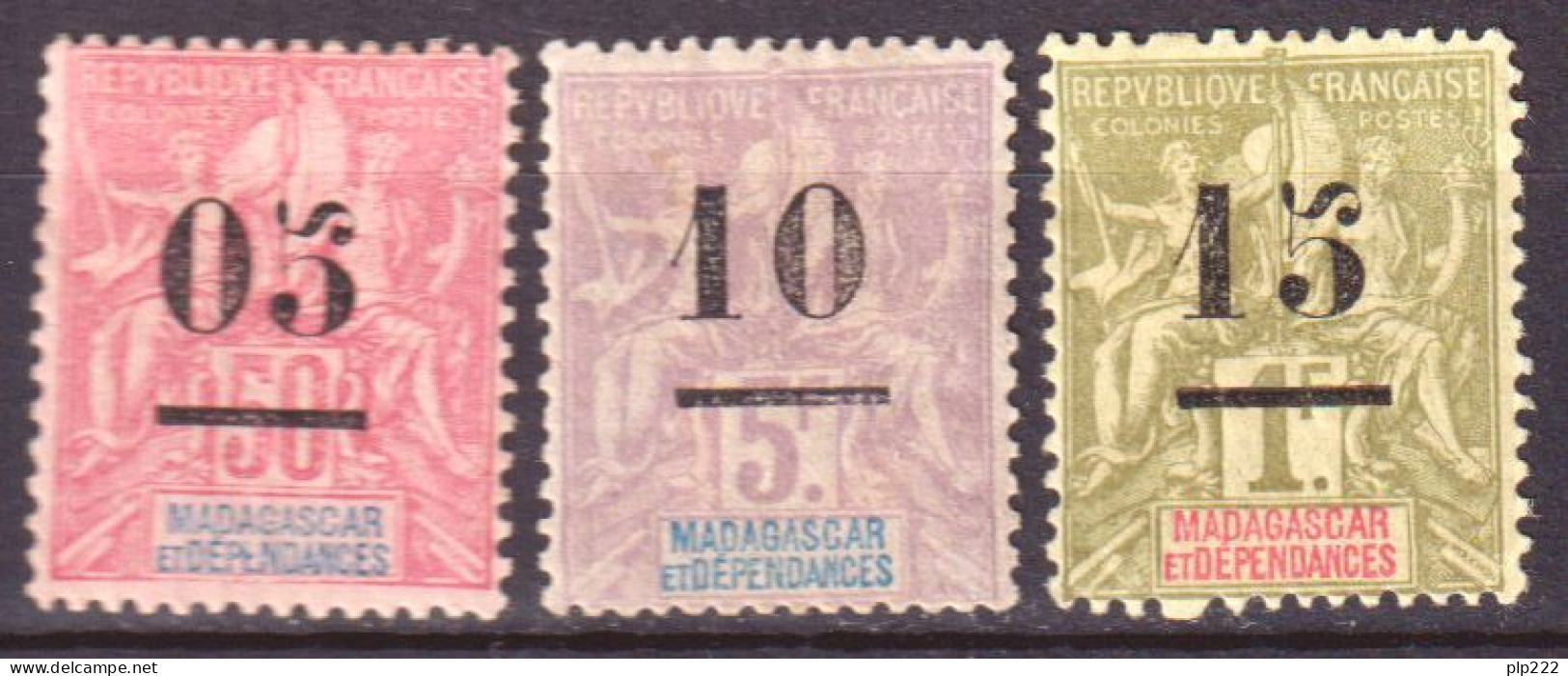 Madagascar 1902 Y.T.48/50 */MH VF/F - Ungebraucht